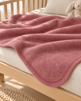 Soft Baby Blanket - 100% Wool, Powder Pink