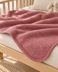 Soft Baby Blanket - 100% Wool, Powder Pink