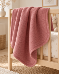 Soft Baby Blanket - 100% Wool, Powder Pink
