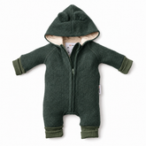 Warm Wool Jumpsuit | Mitten Cuff | Moss Green