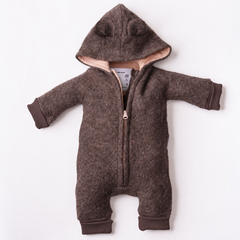 Warm Wool Jumpsuit | Mitten Cuff | Cocoa