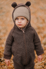 Warm Wool Jumpsuit | Mitten Cuff | Cocoa