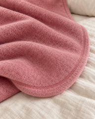 Soft Baby Blanket - 100% Wool, Powder Pink