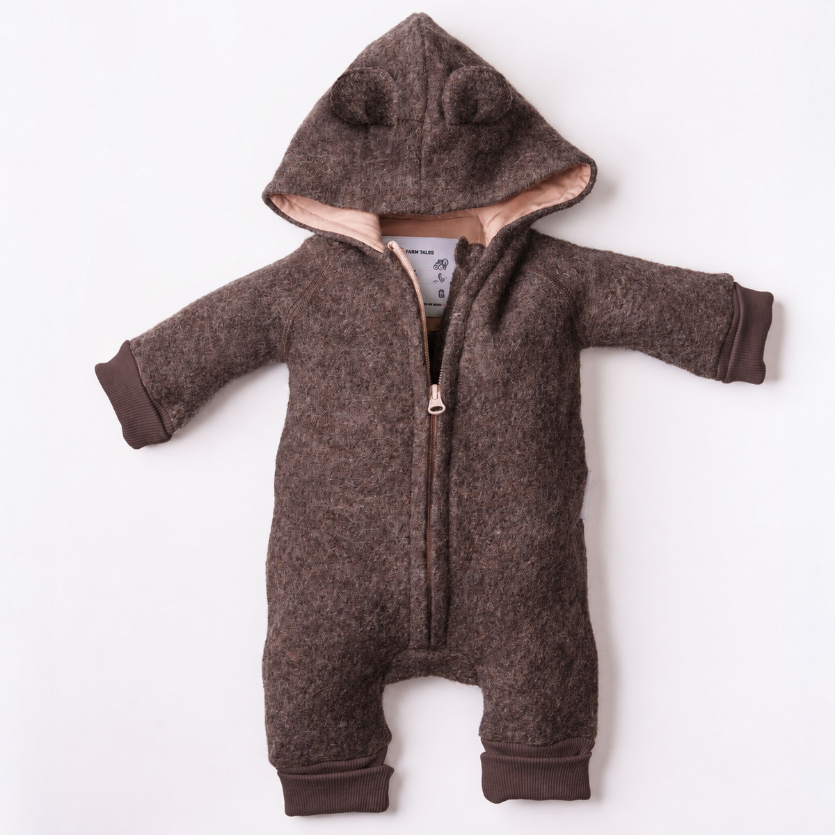 Warm Wool Jumpsuit | Mitten Cuff | Cocoa